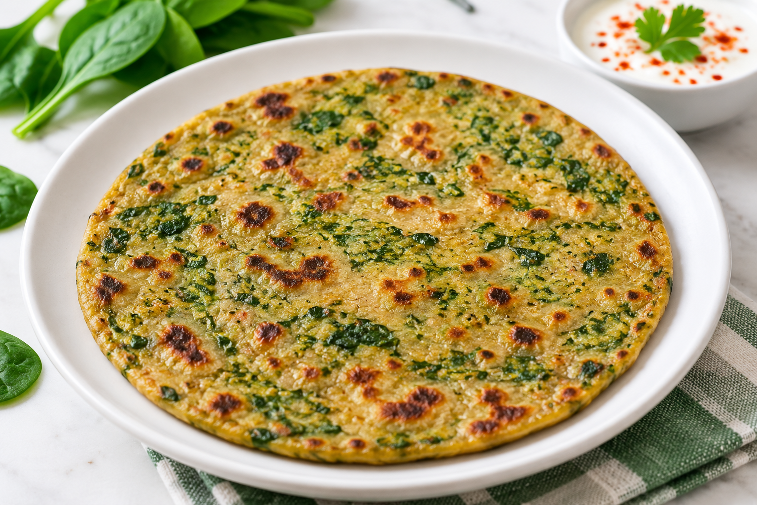 Spinach Paratha (Palak Paratha)